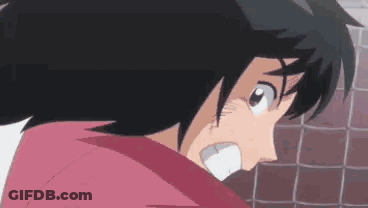 Cartoon Person In Red Shirt Close Up GIF