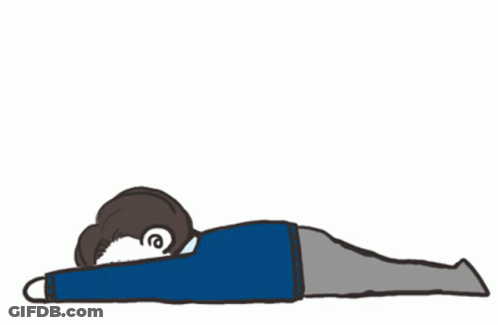 Cartoon Person Laying On Back With Arms Outstretched GIF