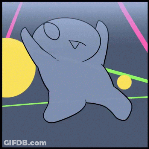 Cartoon Person Laying On Back With Yellow Circle GIF