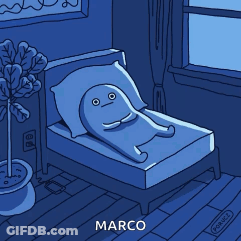 Cartoon Person Laying On Bed Marco GIF