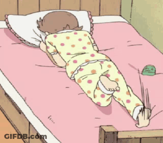 Cartoon Person Laying On Bed With Feet Up GIF