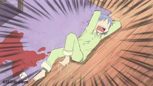 Cartoon Person Lying On Floor With Blood Splash GIF