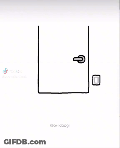 Cartoon Person Opening Door With @Ori.doogi GIF
