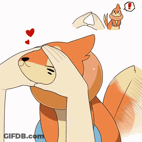 Cartoon Person Petting Fox GIF