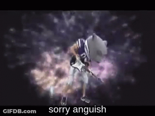 Cartoon Person Playing Guitar With Sorry Anguish GIF