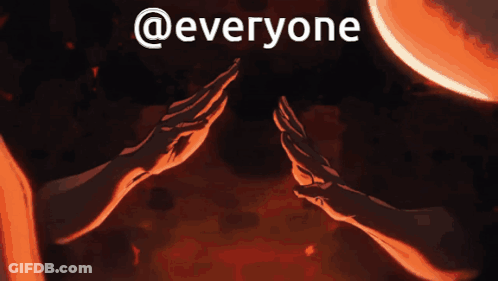 Cartoon Person Reaching Out With @Everyone GIF