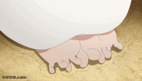 Cartoon Person's Feet Covered By White Towel GIF
