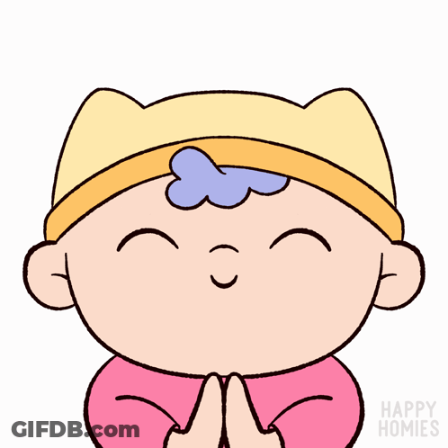 Cartoon Person Saying Thank You With Hands Folded GIF