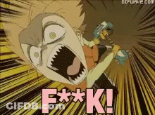 Cartoon Person Screaming F Word GIF