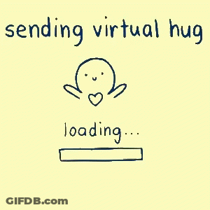 Cartoon Person Sending Virtual Hug GIF