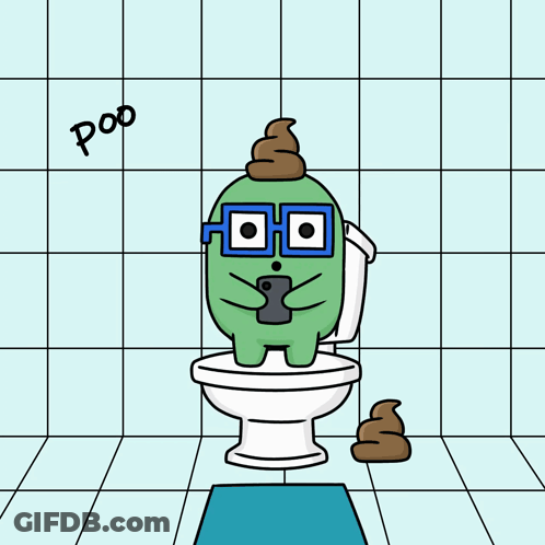Cartoon Person Sitting On Toilet GIF
