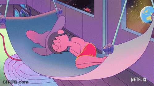 Cartoon Person Sleeping In Hammock Netflix GIF