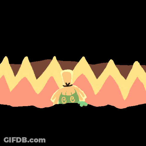 Cartoon Person Standing By Fire GIF