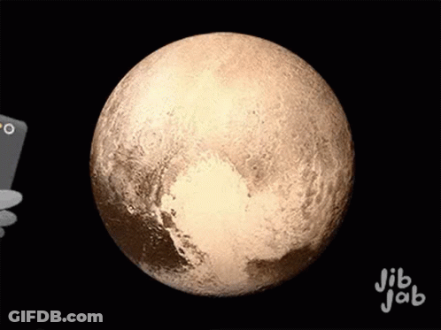 Cartoon Person Taking Picture Of Pluto With Phone GIF