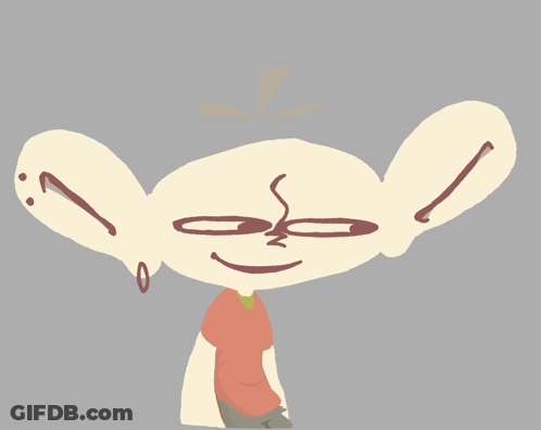 Cartoon Person With Big Ears And Smile GIF