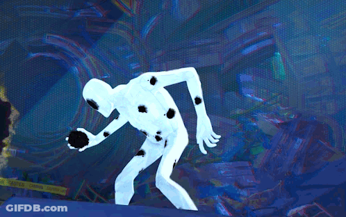 Cartoon Person With Black Spots On Face GIF