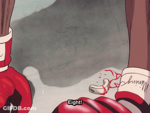 Cartoon Person With Bloody Foot Eight GIF