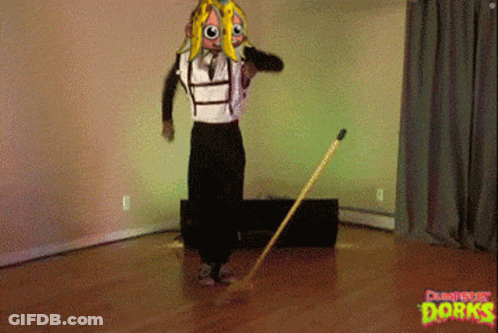 Cartoon Person With Dumpster Dorks Text GIF