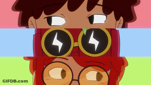 Cartoon Person With Glasses And Lightning Bolt GIF