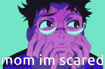 Cartoon Person With Glasses Saying Mom Im Scared GIF