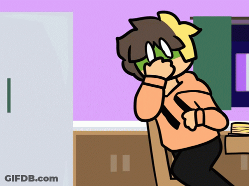 Cartoon Person With Green Mask GIF