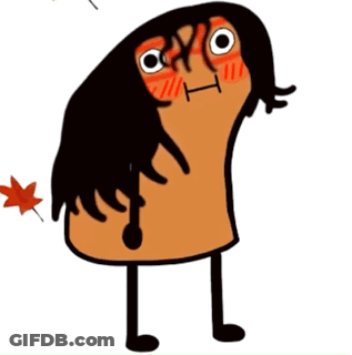 Cartoon Person With Leaves Around Feet GIF