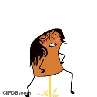 Cartoon Person With Long Hair And Music Notes GIF