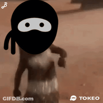 Cartoon Person With Ninja Mask GIF