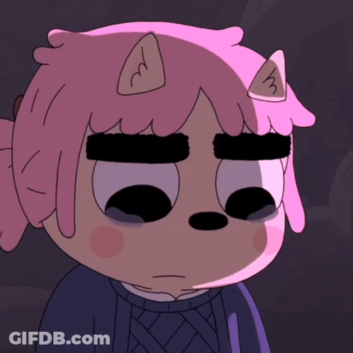 Cartoon Person With Pink Hair GIF