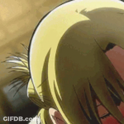 Cartoon Person With Ponytail Close Up GIF