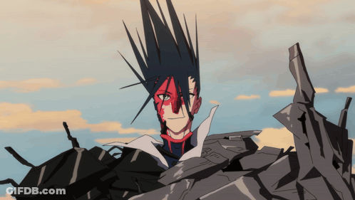 Cartoon Person With Red Face And Black Hair GIF