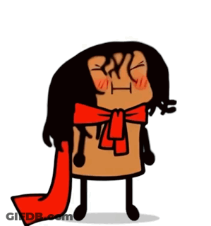 Cartoon Person With Red Scarf GIF
