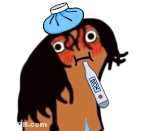 Cartoon Person With Thermometer Saying Sick GIF