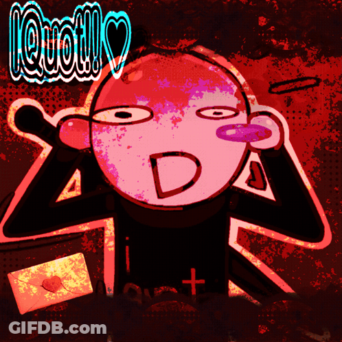 Cartoon Person With Word Quoti Above GIF