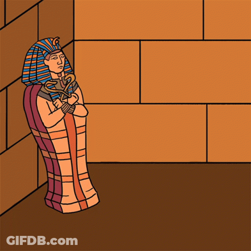 Cartoon Pharaoh Holding Snake GIF