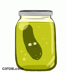 Cartoon Pickle In Mason Jar GIF