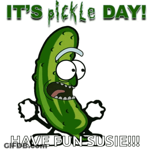 Cartoon Pickle Says It's Pickle Day Have Fun Susie GIF