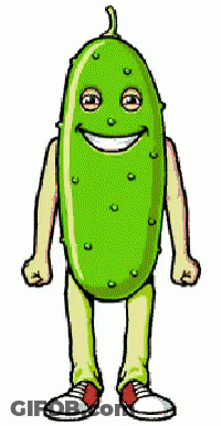 Cartoon Pickle With Arms Legs And Smiling Face GIF