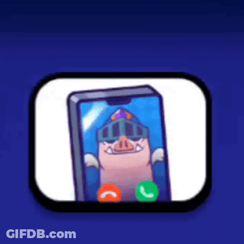 Cartoon Pig In Knight Helmet On Phone GIF