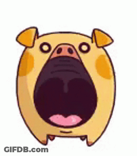 Cartoon Pig Mouth Open Tongue Out GIF