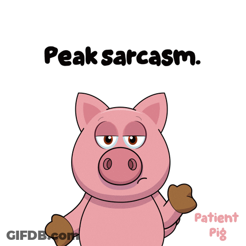 Cartoon Pig Peak Sarcasm GIF