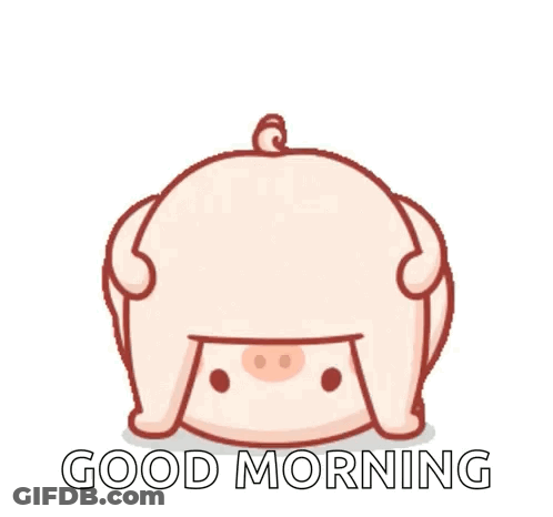 Cartoon Pig Saying Good Morning GIF