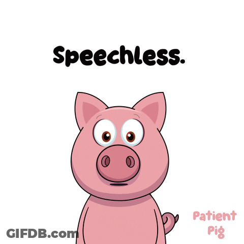 Cartoon Pig Saying Speechless GIF