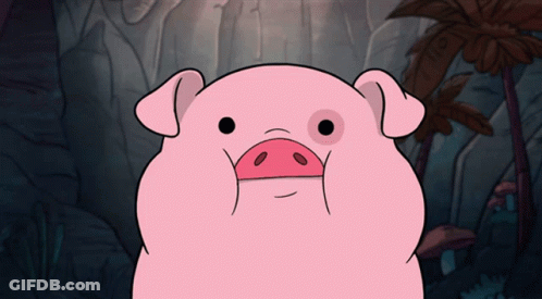 Cartoon Pig With Circle In Eye GIF