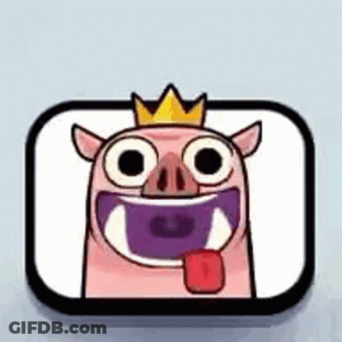 Cartoon Pig With Crown And Tongue Out GIF