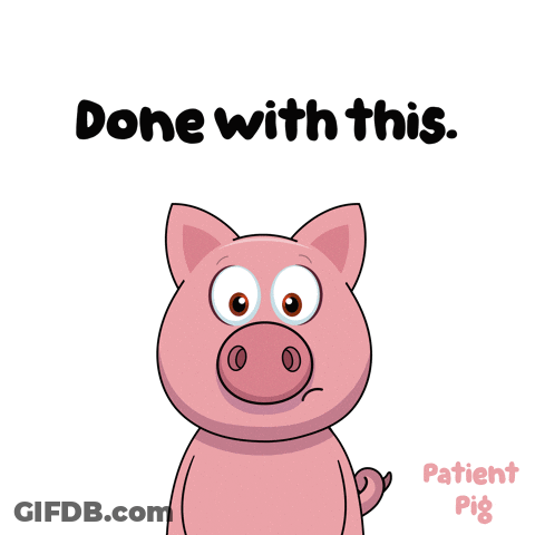 Cartoon Pig With Eyes Closed Done GIF
