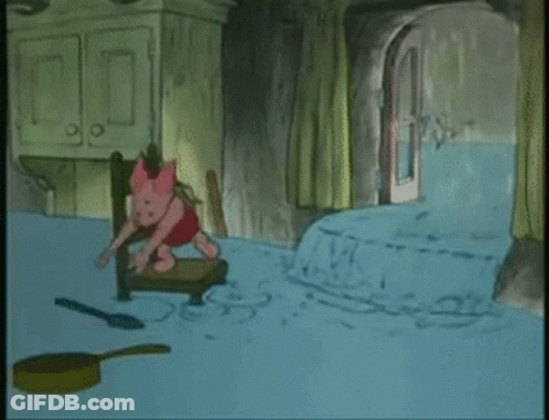 Cartoon Piglet Looking Through Magnifying Glass GIF