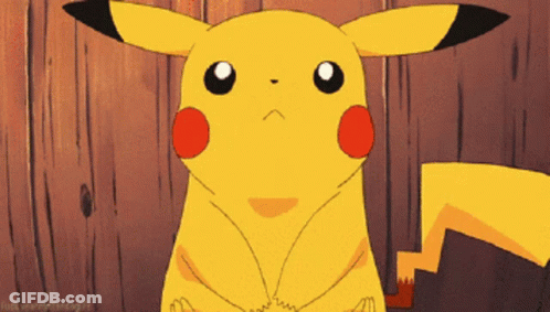 Cartoon Pikachu Sitting On Wooden Floor GIF