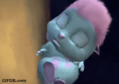 Cartoon Pink Hair Character Sleeping GIF