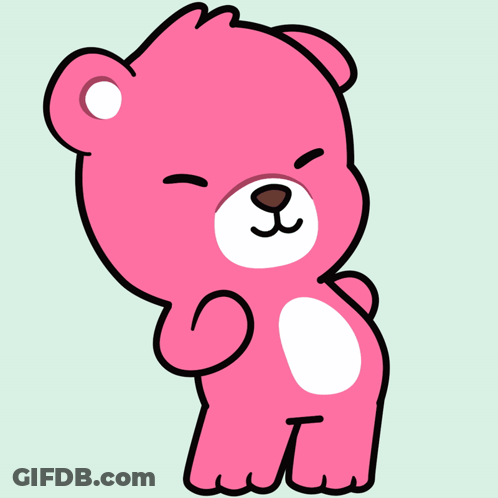 Cartoon Pink Teddy Bear GIF
